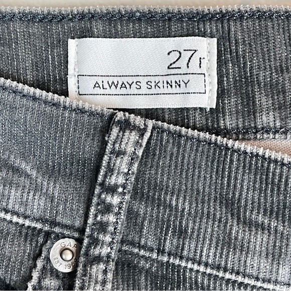 Gap 1969 Grey Corduroy Always Skinny Pants 27 - Picture 3 of 5